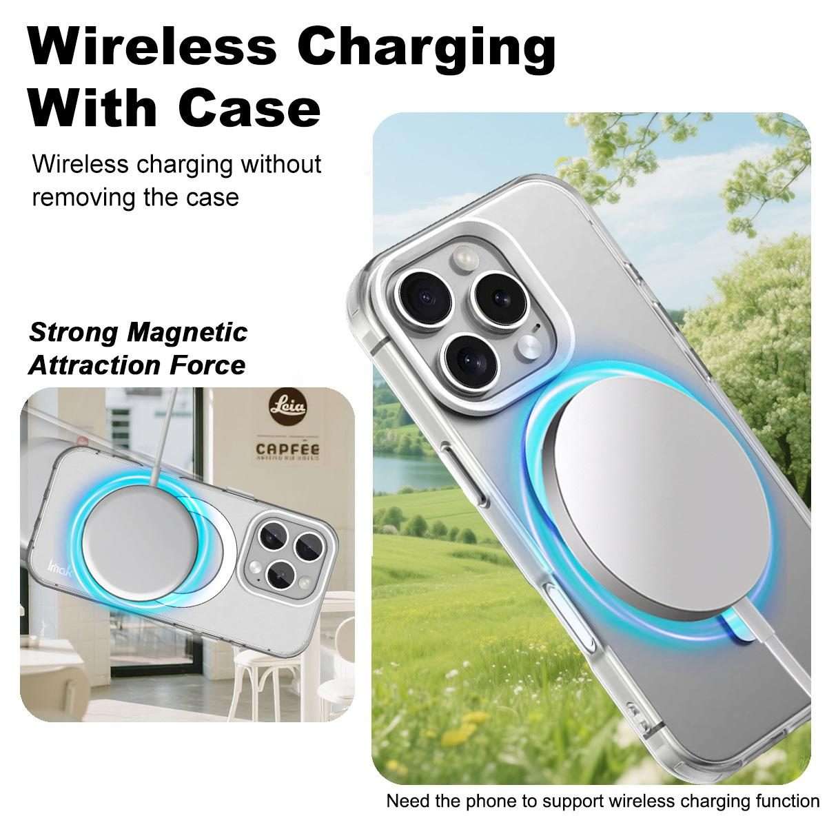 For iPhone 16 Pro Max IMAK Candy Series Shockproof MagSafe Phone Case(White)