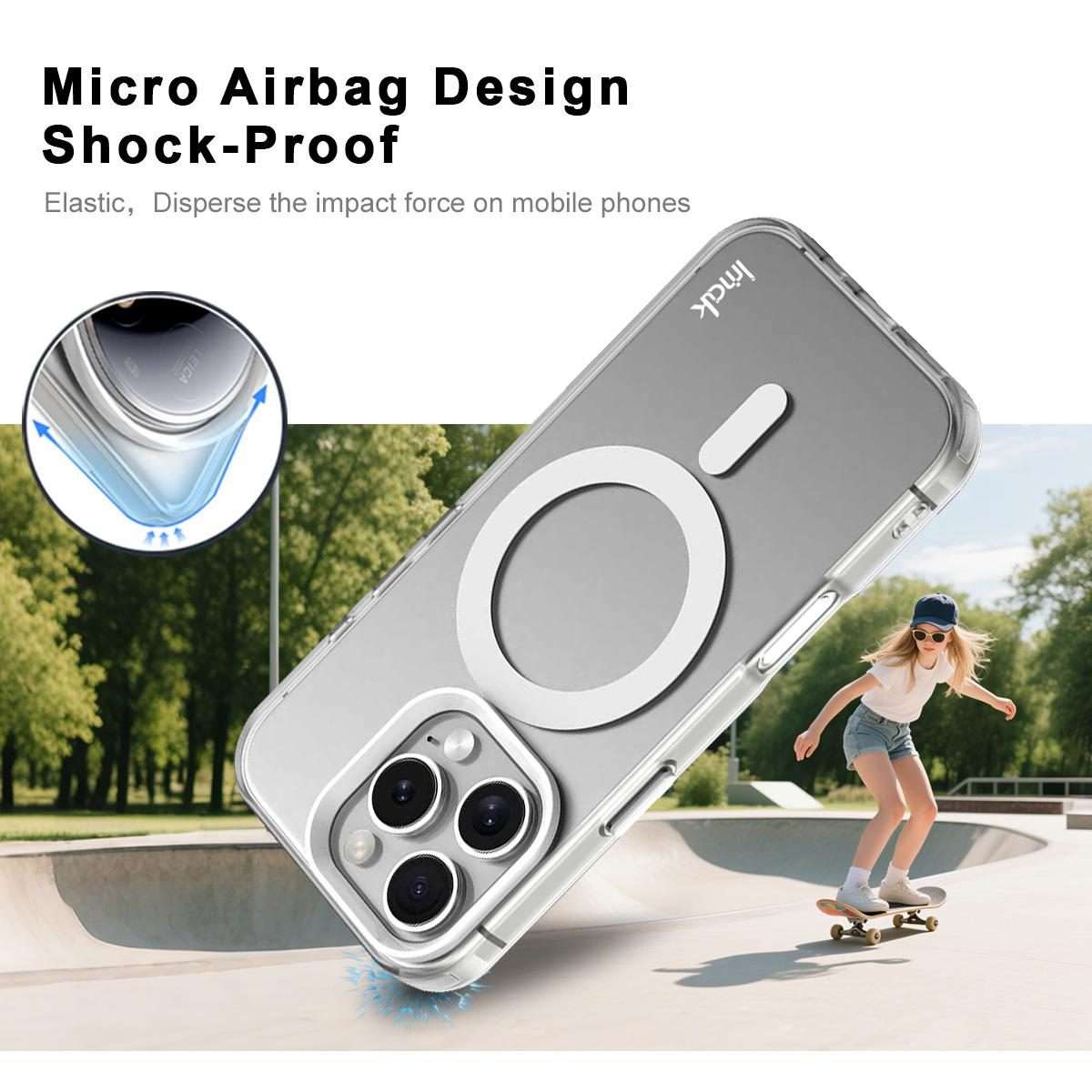 For iPhone 16 Pro Max IMAK Candy Series Shockproof MagSafe Phone Case(White)