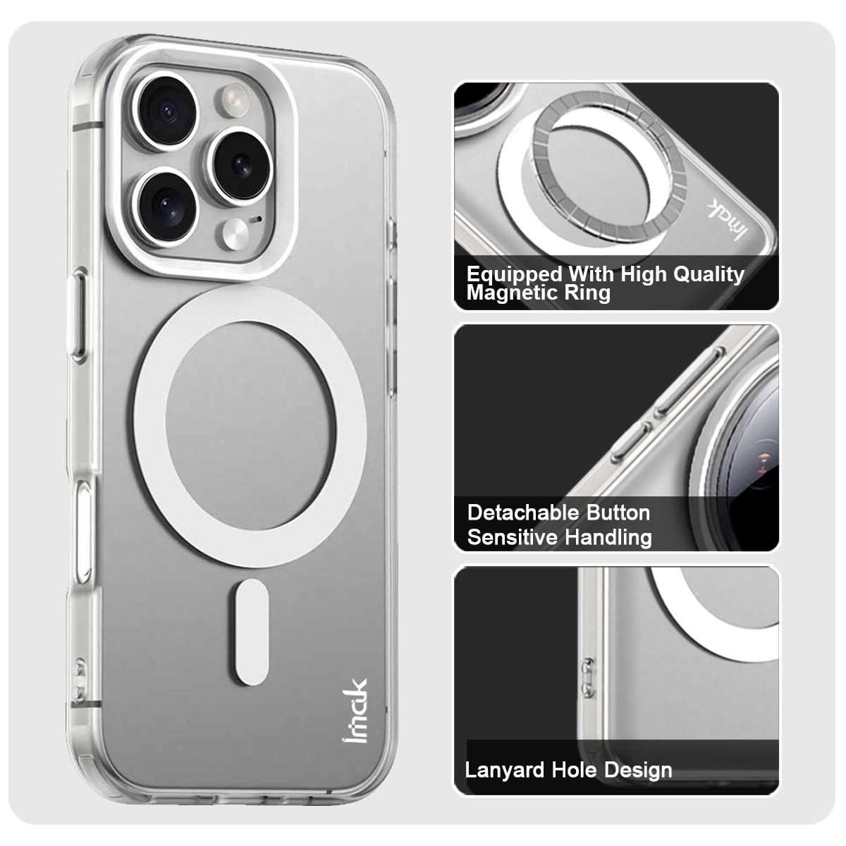 For iPhone 16 Pro Max IMAK Candy Series Shockproof MagSafe Phone Case(White)