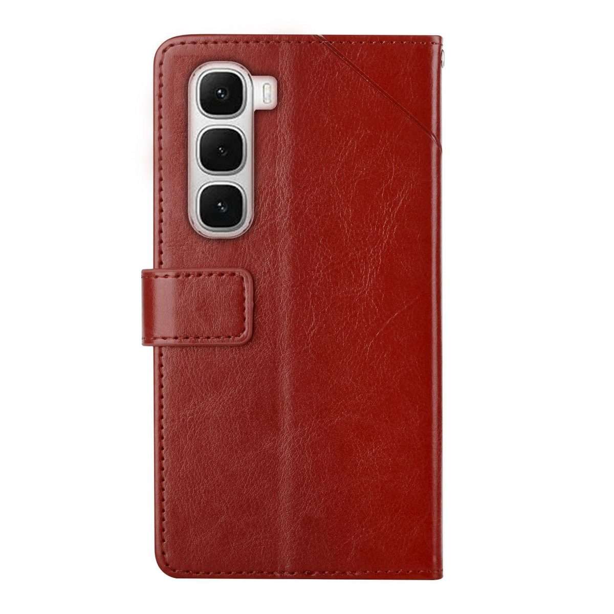 For Infinix Hot 60 Pro+ 4G Y-shaped Pattern Flip Leather Phone Case(Brown)