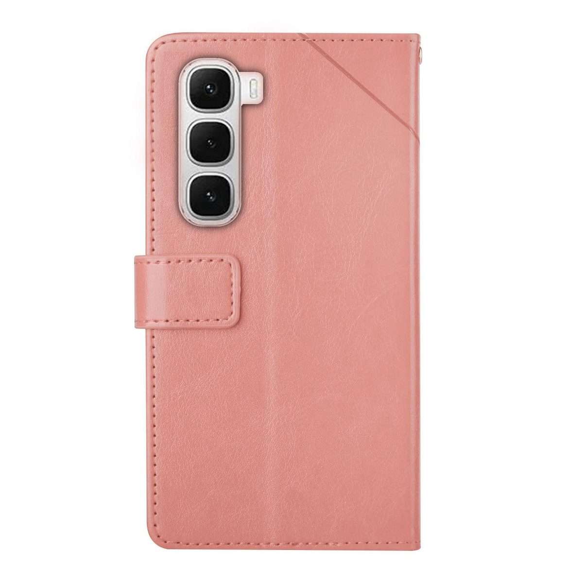 For Infinix Hot 60 Pro+ 4G Y-shaped Pattern Flip Leather Phone Case(Pink)