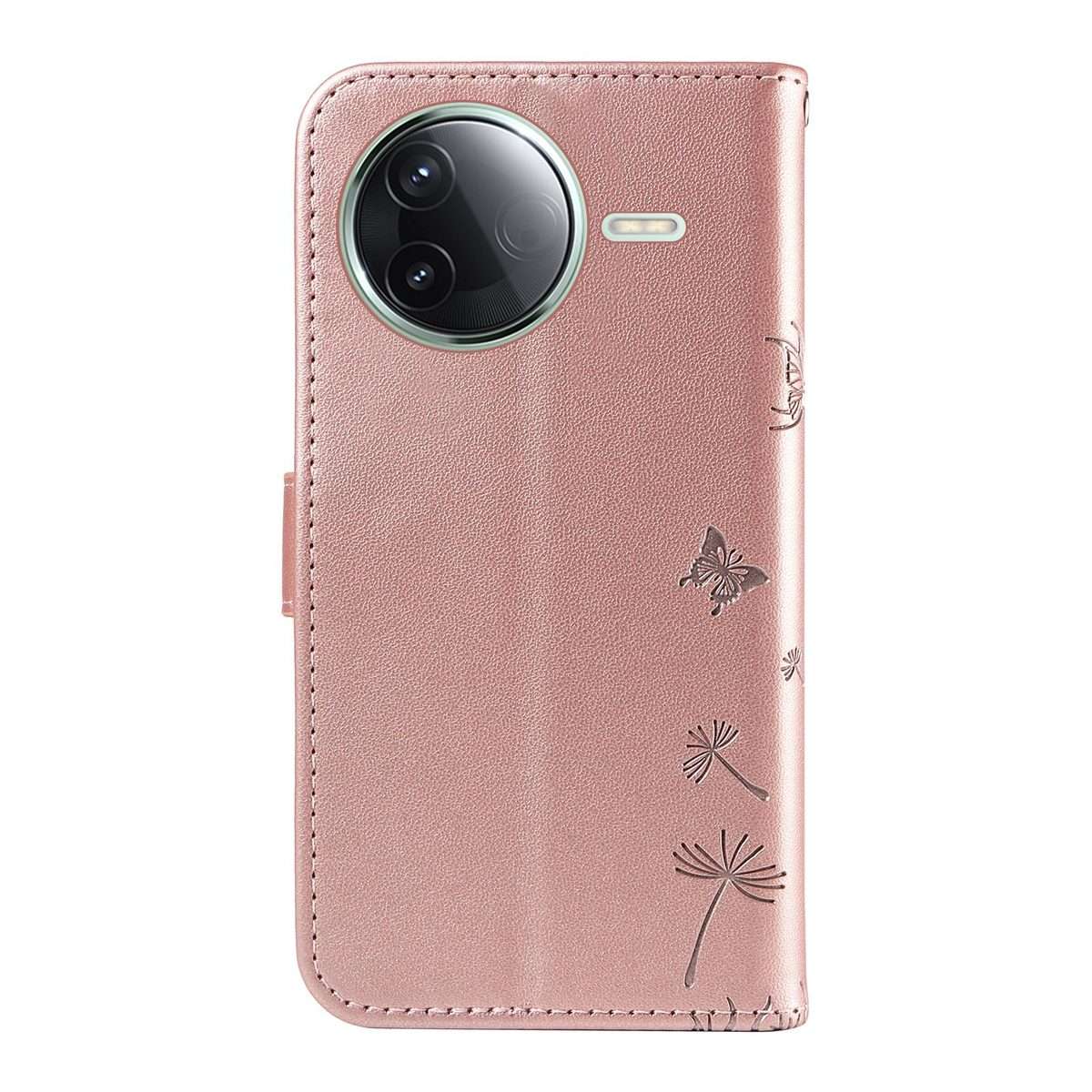 For Redmi K80 / K80 Pro Dandelion Embossed Pattern Flip Leather Phone Case(Rose Gold)