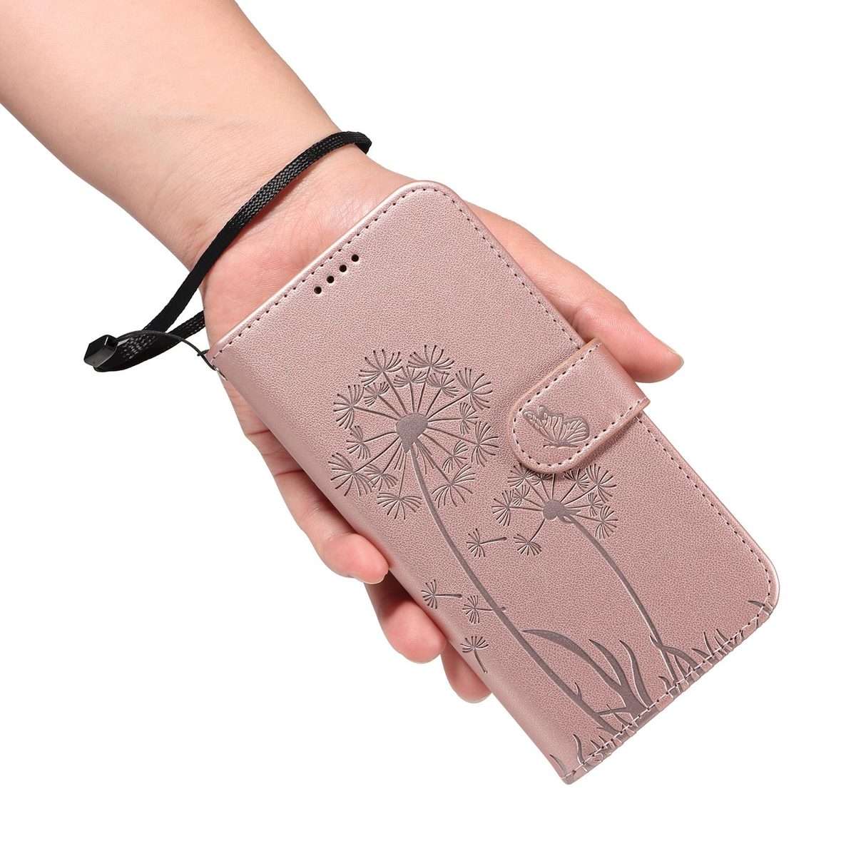 For Redmi K80 / K80 Pro Dandelion Embossed Pattern Flip Leather Phone Case(Rose Gold)