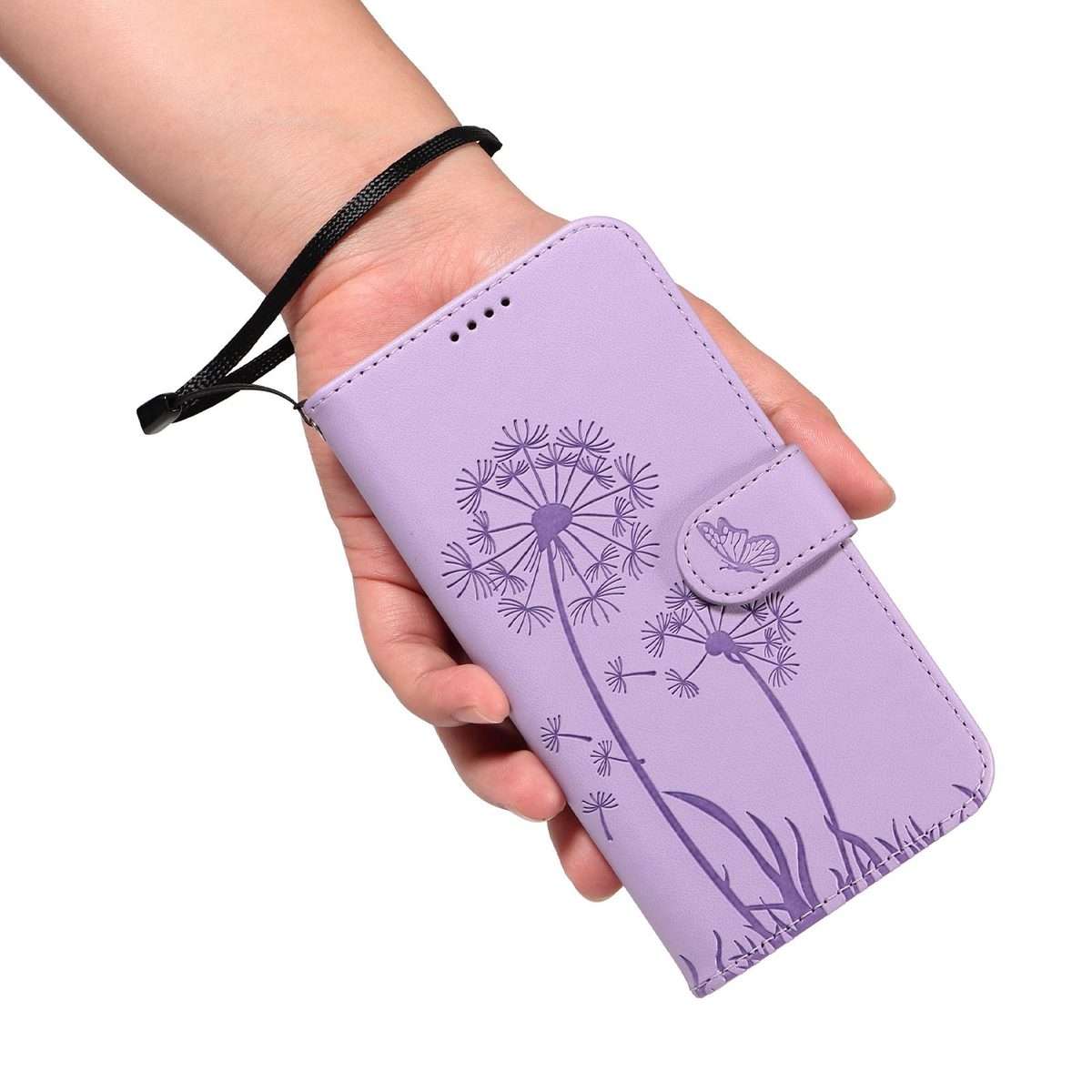 For Redmi K80 / K80 Pro Dandelion Embossed Pattern Flip Leather Phone Case(Purple)