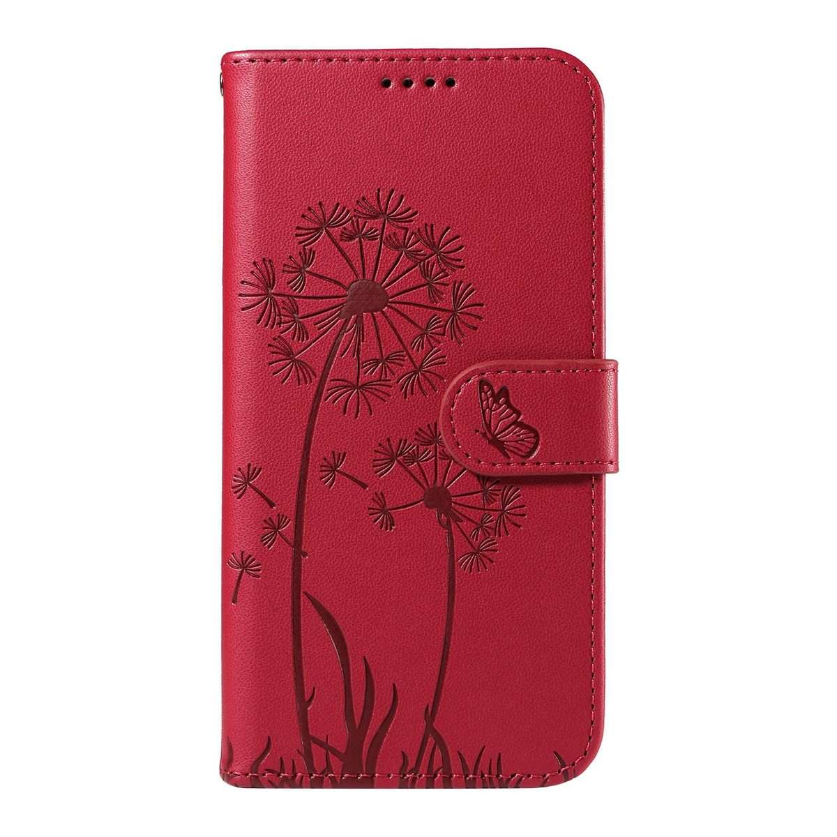 For Redmi K80 / K80 Pro Dandelion Embossed Pattern Flip Leather Phone Case(Red)