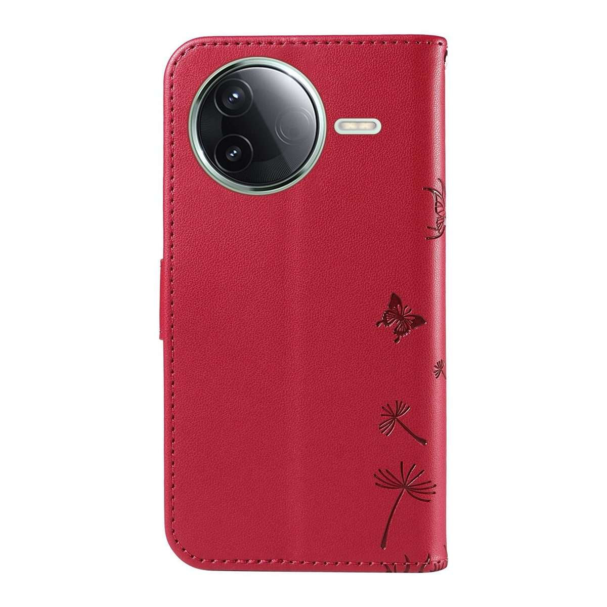 For Redmi K80 / K80 Pro Dandelion Embossed Pattern Flip Leather Phone Case(Red)