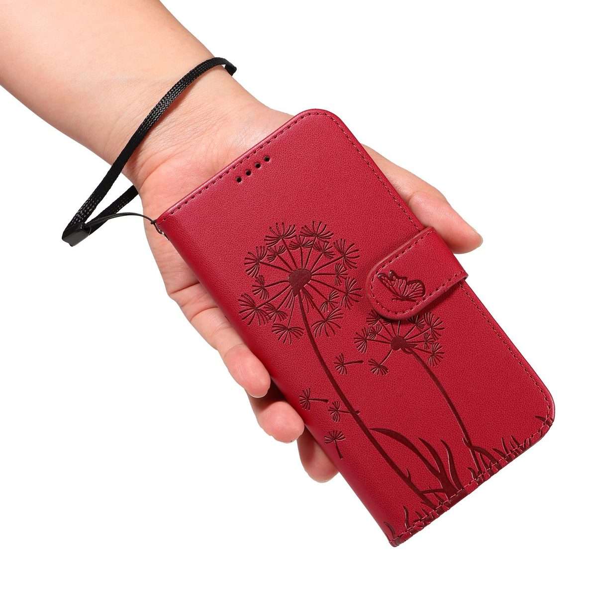 For Redmi K80 / K80 Pro Dandelion Embossed Pattern Flip Leather Phone Case(Red)