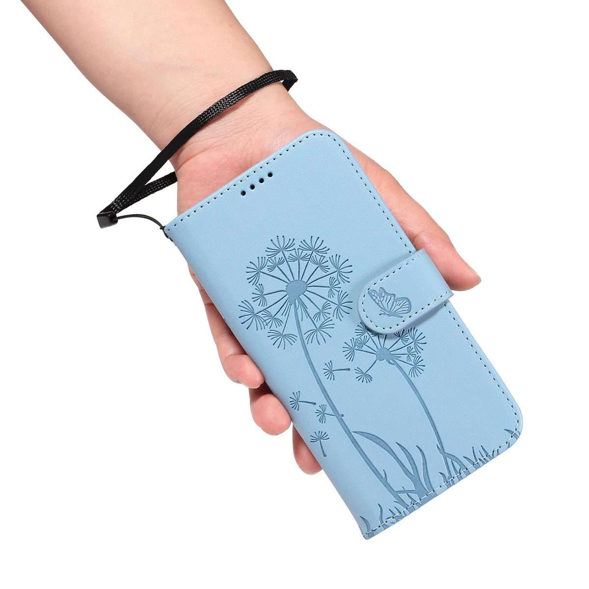 For Redmi K80 / K80 Pro Dandelion Embossed Pattern Flip Leather Phone Case(Sky Blue)