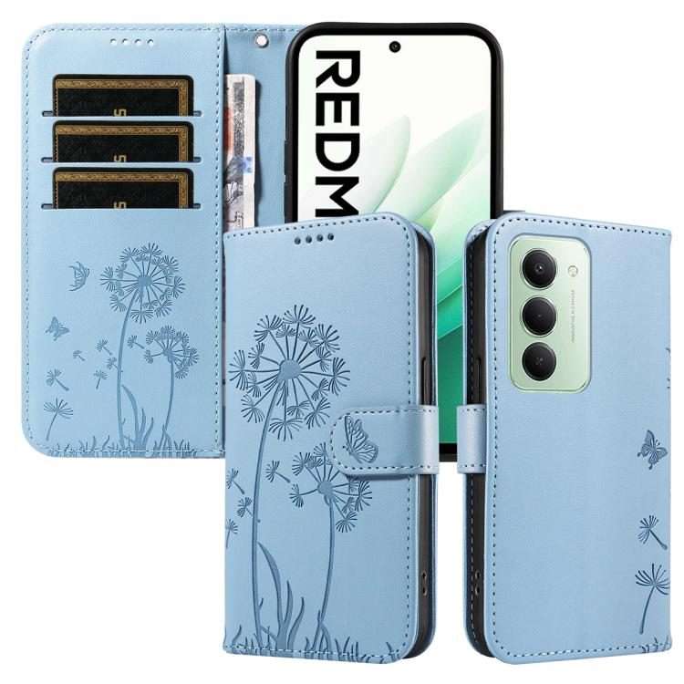For Redmi 15 5G Global/15 4G SEA 169.5mm Dandelion Embossed Pattern Flip Leather Ph ... (Sky Blue)