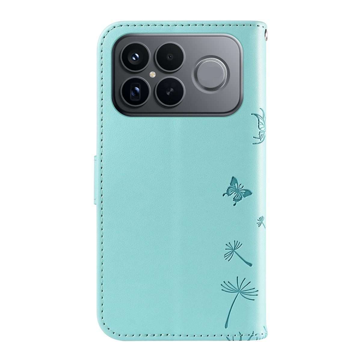 For Redmi K90 Pro Max/Poco F8 Ultra Dandelion Embossed Pattern Flip Leather Phone Case(Green)