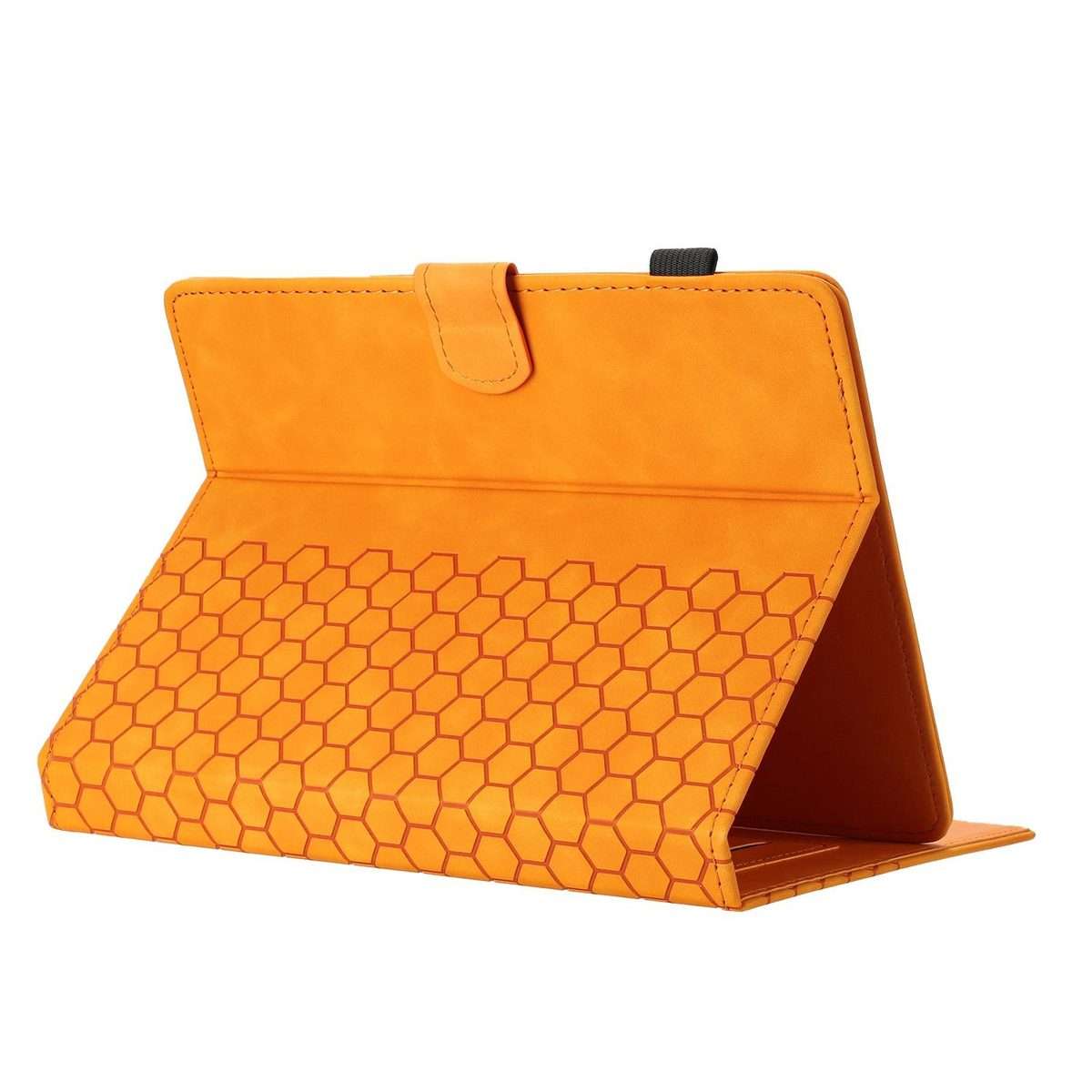 7 inch Honeycomb Embossed Leather Smart Tablet Case(Yellow)