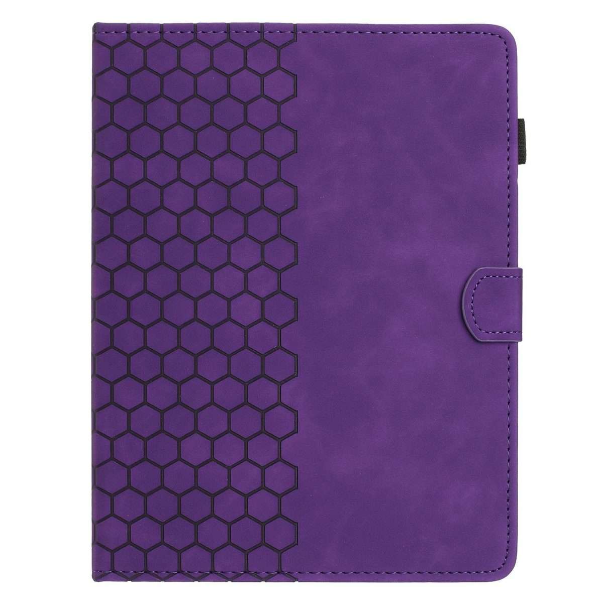 8 inch Honeycomb Embossed Leather Smart Tablet Case(Purple)