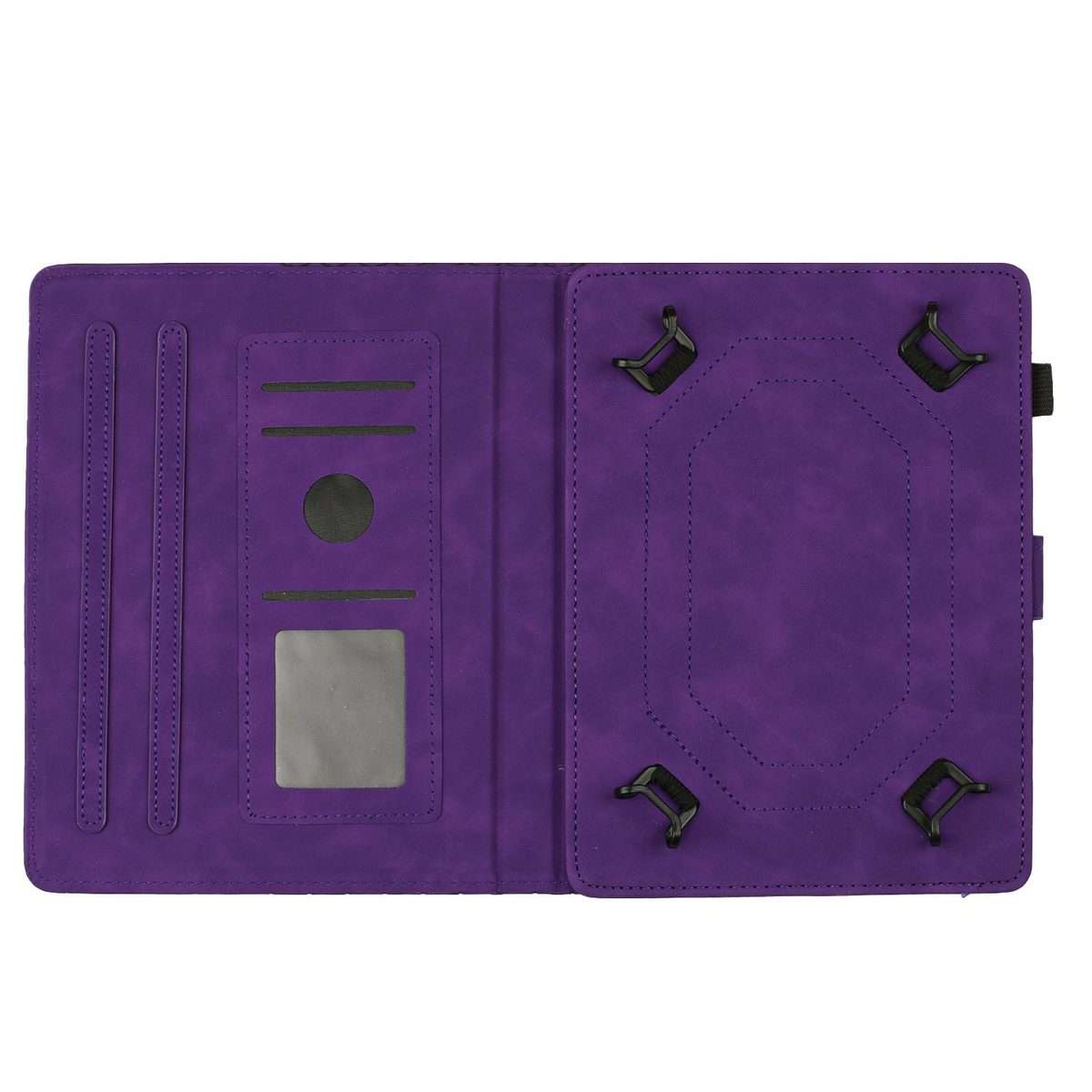 8 inch Honeycomb Embossed Leather Smart Tablet Case(Purple)