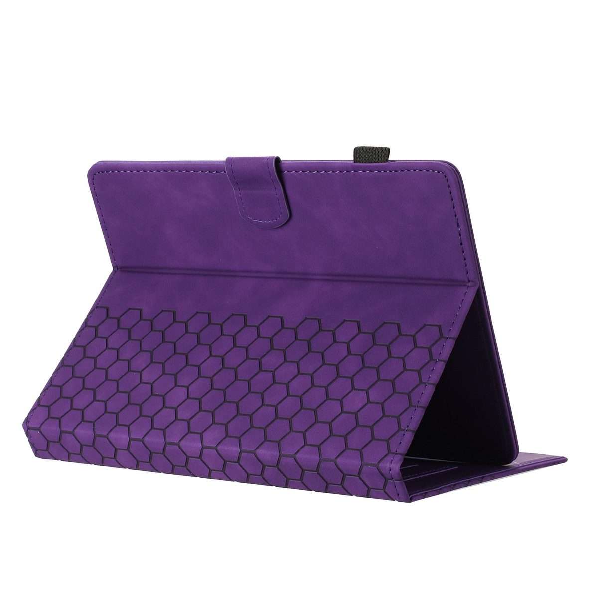 8 inch Honeycomb Embossed Leather Smart Tablet Case(Purple)