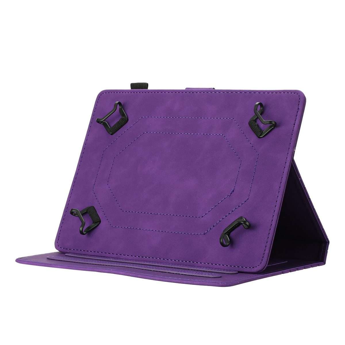 8 inch Honeycomb Embossed Leather Smart Tablet Case(Purple)