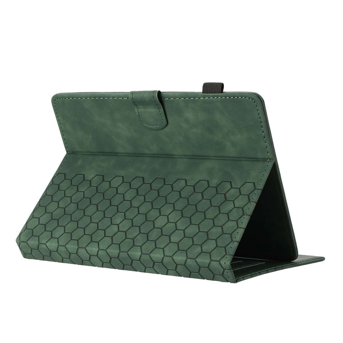 8 inch Honeycomb Embossed Leather Smart Tablet Case(Green)