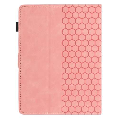 8 inch Honeycomb Embossed Leather Smart Tablet Case(Pink)