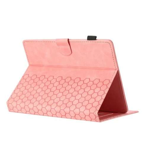 8 inch Honeycomb Embossed Leather Smart Tablet Case(Pink)
