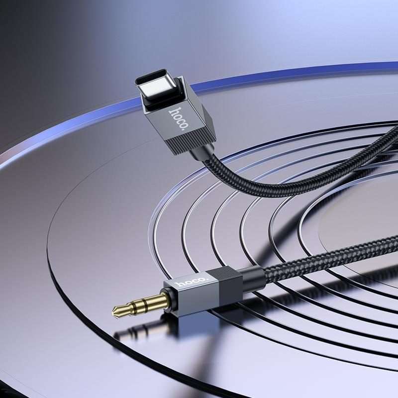 hoco UPA32B USB-C / Type-C to 3.5mm Male Clever Digital Audio Conversion Cable, Length:1m(Black)