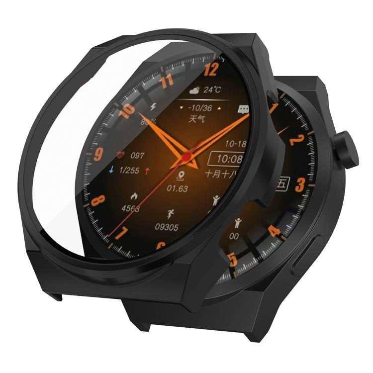 For Wearfit X5 Pro PC + Tempered Film Integrated Watch Protective Case(Black)