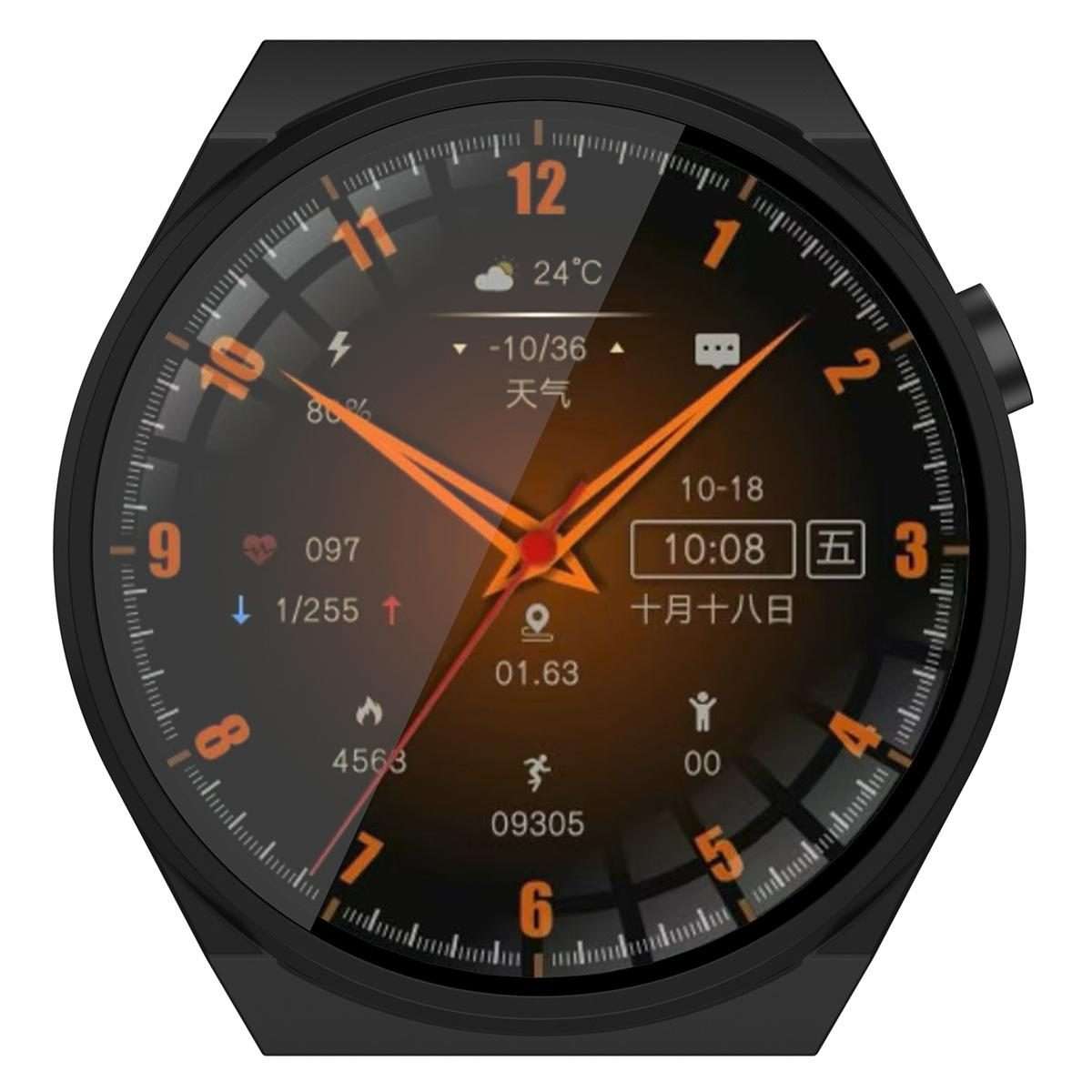 For Wearfit X5 Pro PC + Tempered Film Integrated Watch Protective Case(Black)