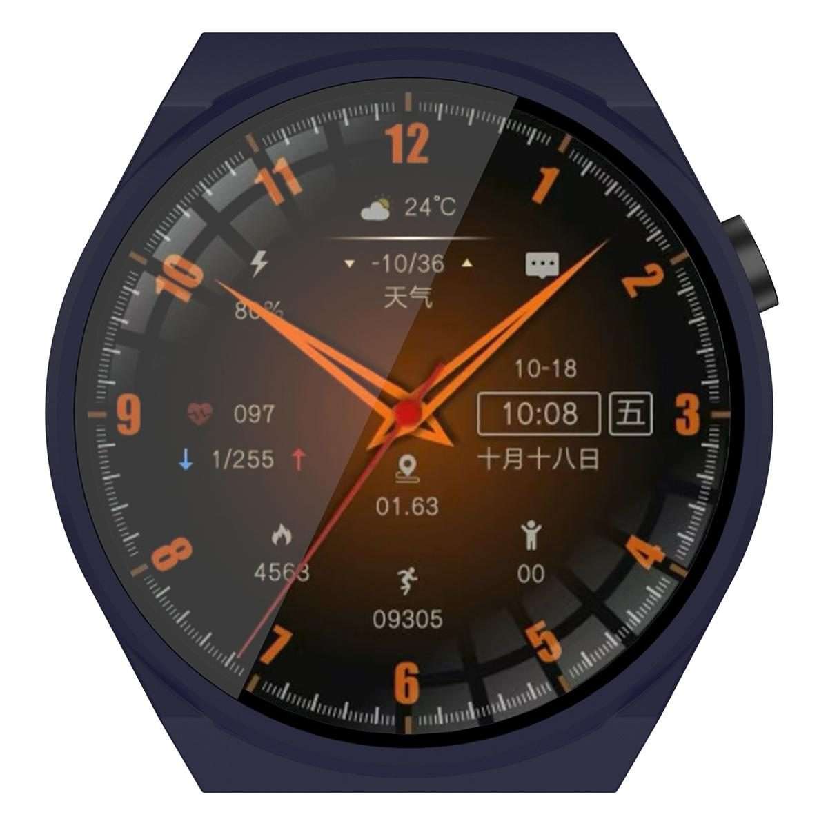 For Wearfit X5 Pro PC + Tempered Film Integrated Watch Protective Case(Ink Blue)