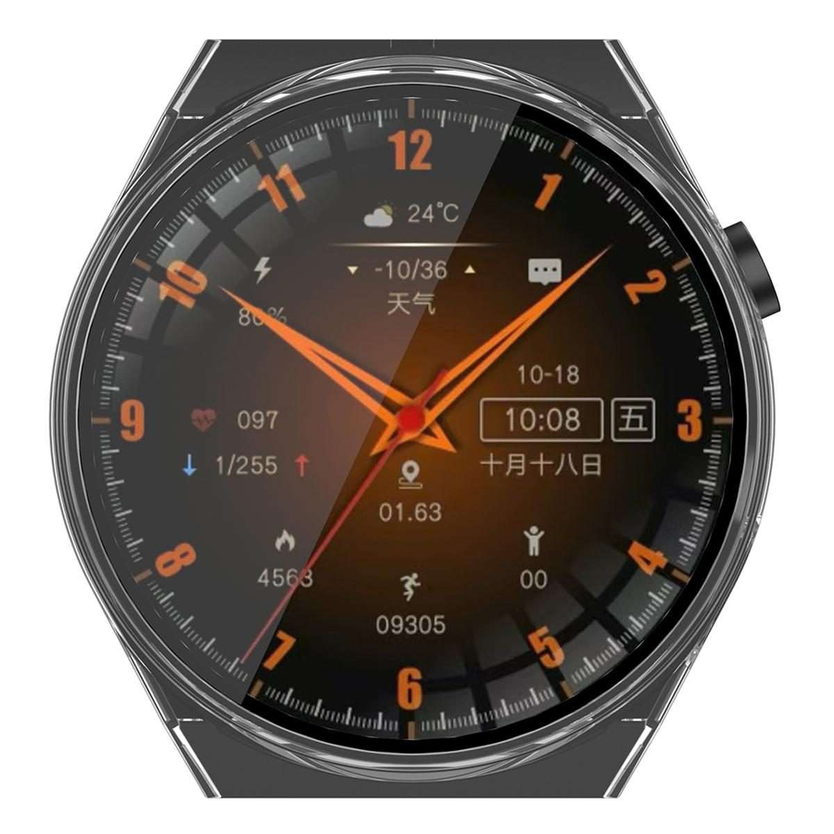 For Wearfit X5 Pro PC + Tempered Film Integrated Watch Protective Case(Transparent)