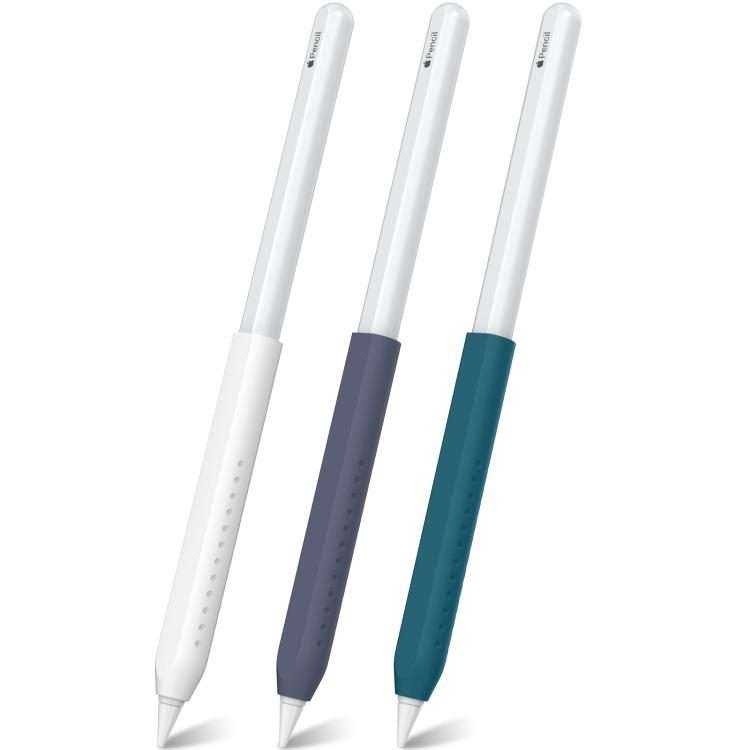 LC182-X 3pcs / Set Stylus Silicone Protective Grip Cover for Apple Pen ... (White+Blue+Dark Green)