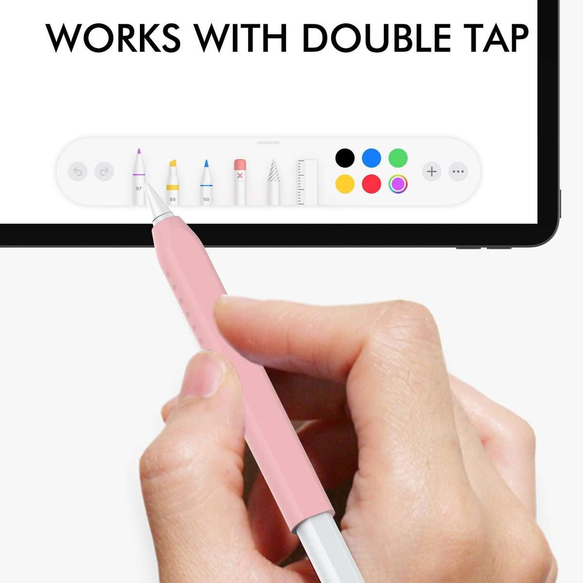 LC182-X 3pcs / Set Stylus Silicone Protective Grip Cover for Apple Pen ... (White+Blue+Dark Green)