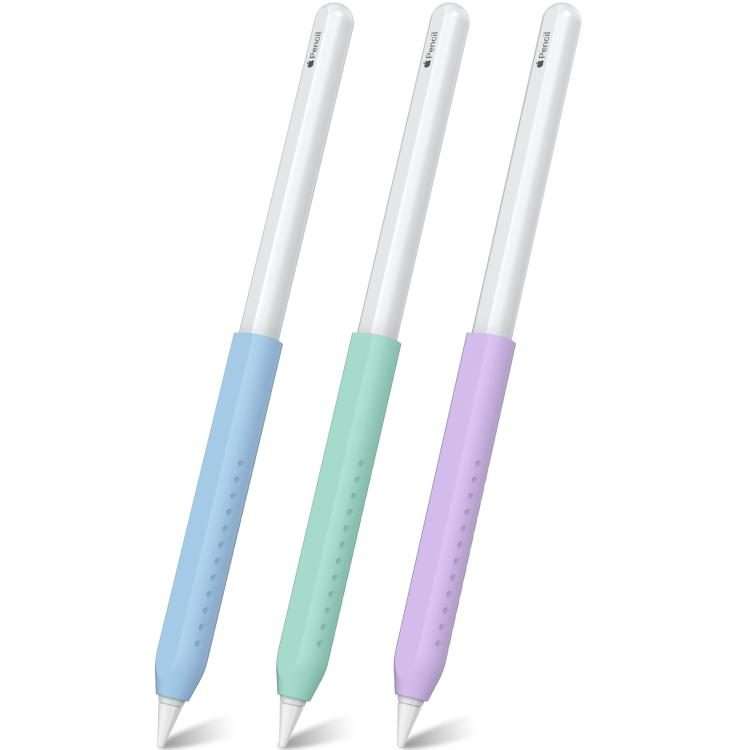 LC182-X 3pcs / Set Stylus Silicone Protective Grip Cover for Apple Pencil ... (Blue+Green+Purple)