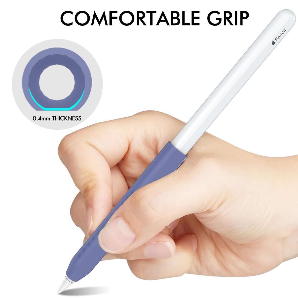 LC182-X 3pcs / Set Stylus Silicone Protective Grip Cover for Apple Pencil ... (Blue+Green+Purple)