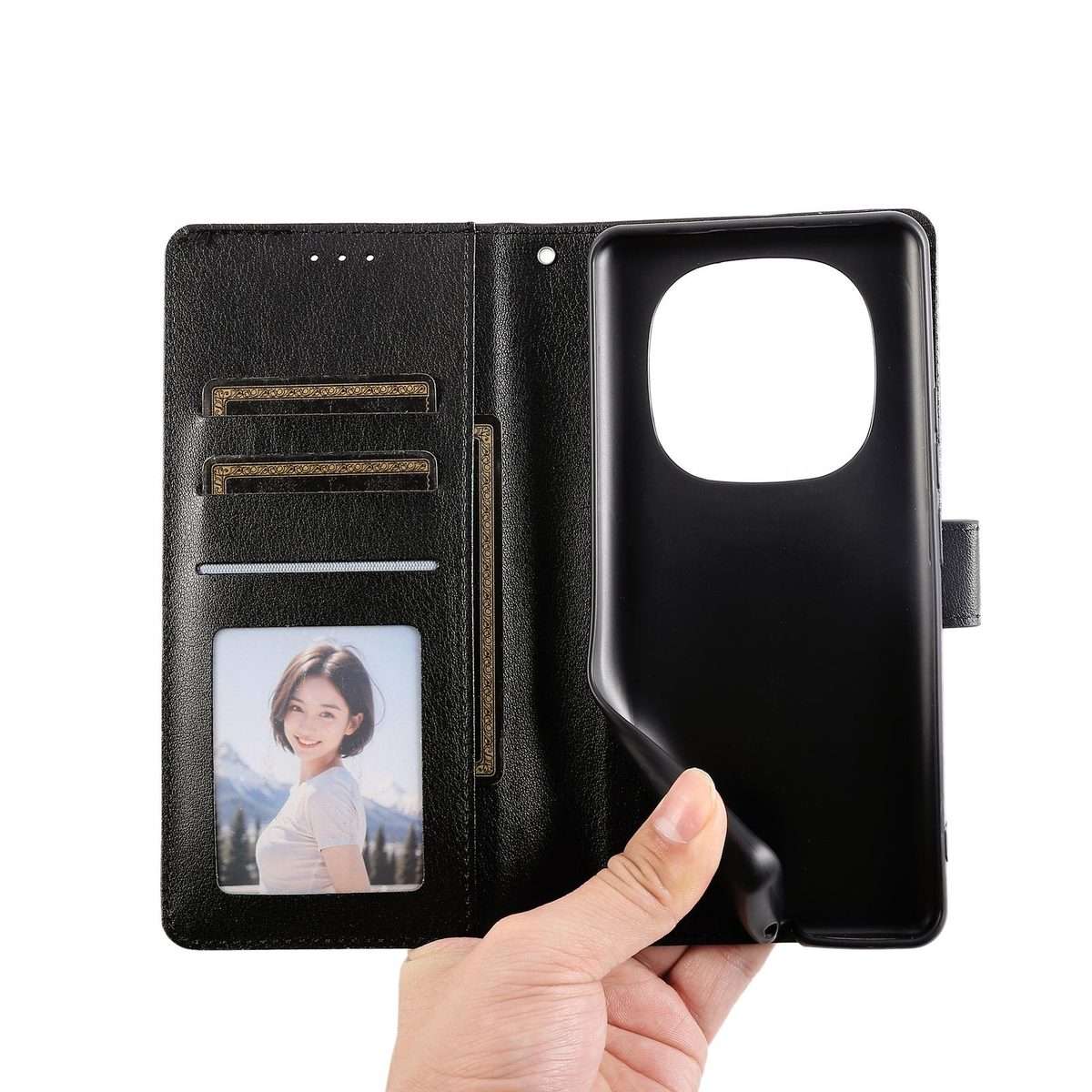 For Redmi Note 14 Pro 5G / 14 Pro+ 3-Card Slots Multifunctional Leather Phone Case(Black)