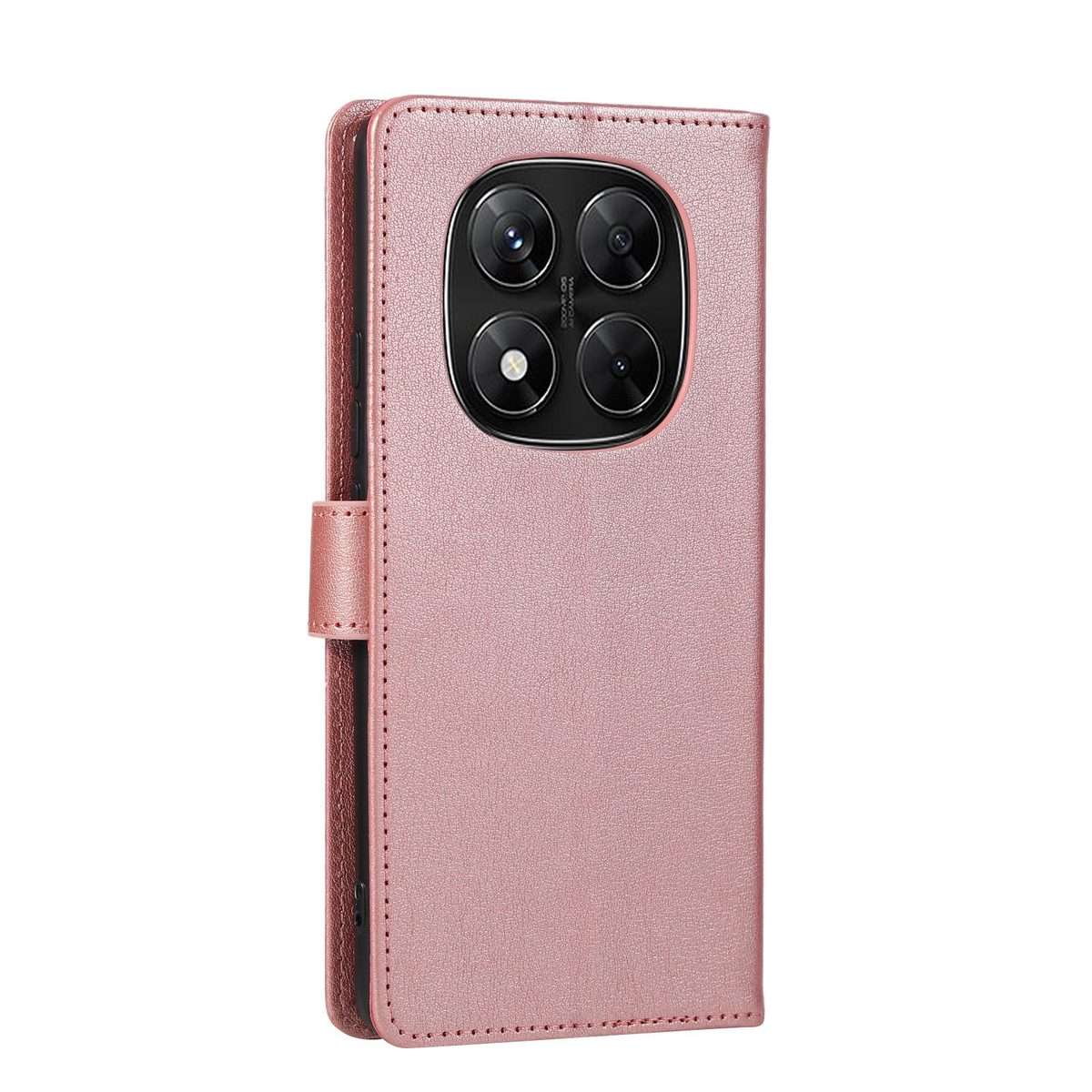For Redmi Note 14 Pro 5G / 14 Pro+ 3-Card Slots Multifunctional Leather Phone Case(Rose Gold)
