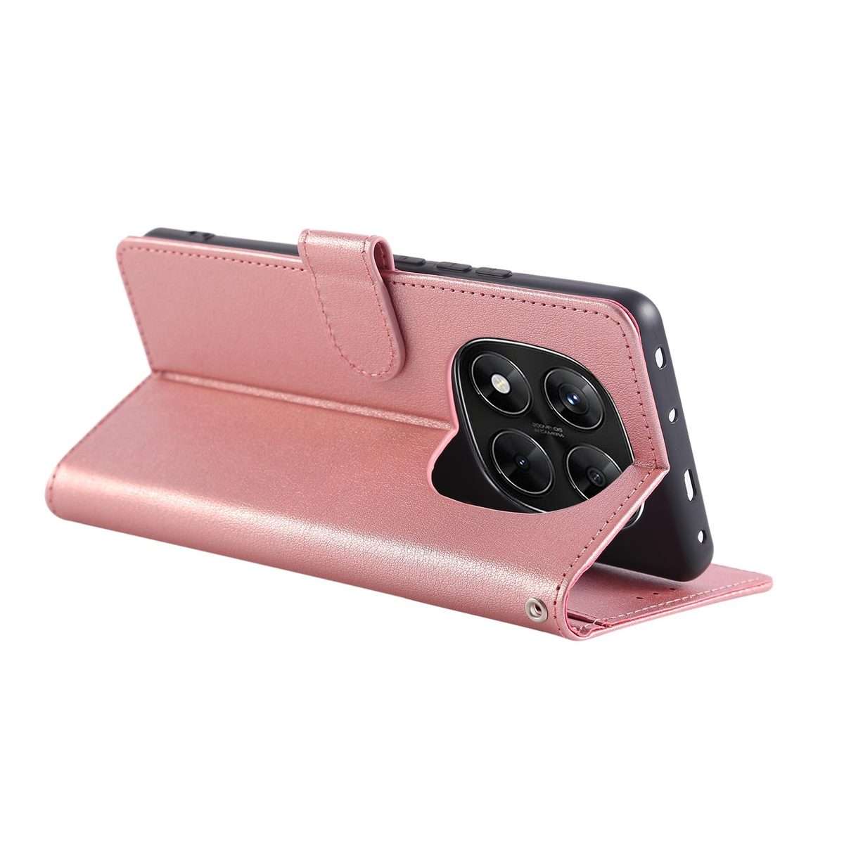 For Redmi Note 14 Pro 5G / 14 Pro+ 3-Card Slots Multifunctional Leather Phone Case(Rose Gold)