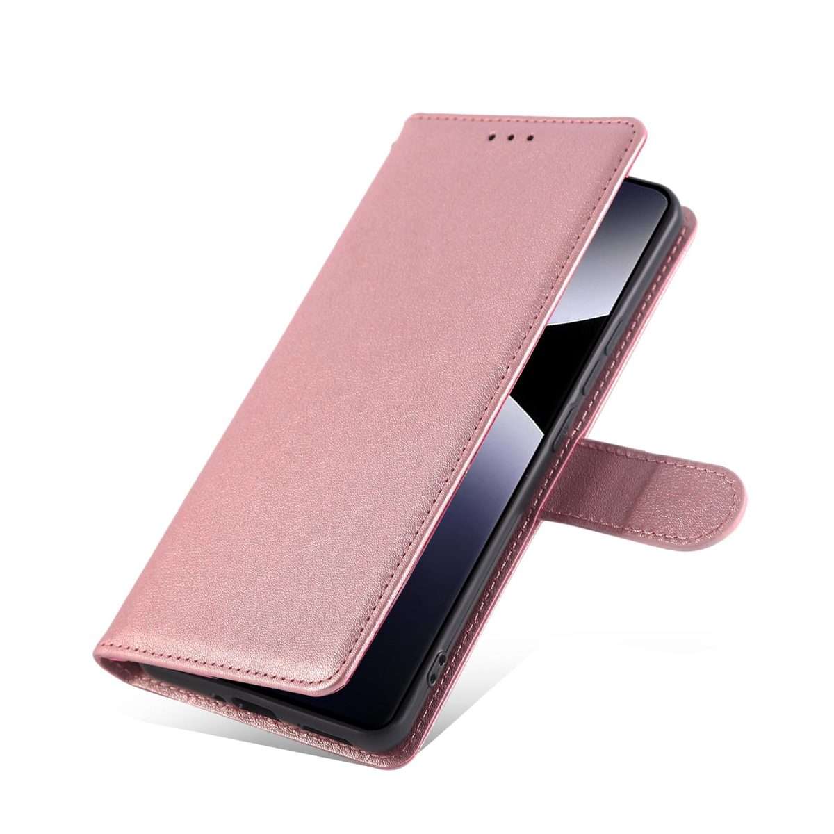 For Redmi Note 14 Pro 5G / 14 Pro+ 3-Card Slots Multifunctional Leather Phone Case(Rose Gold)