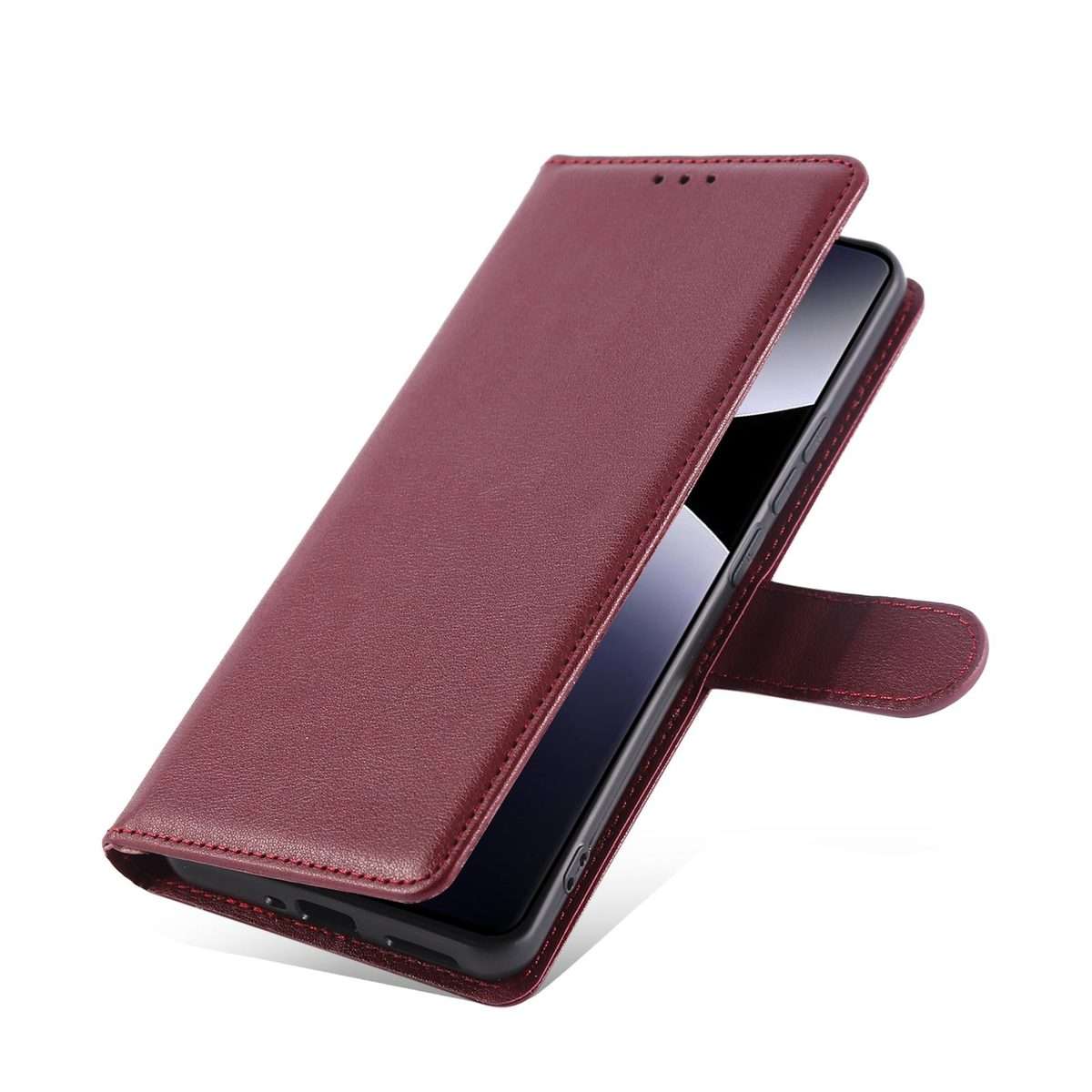For Redmi Note 14 Pro 5G / 14 Pro+ 3-Card Slots Multifunctional Leather Phone Case(Wine Red)