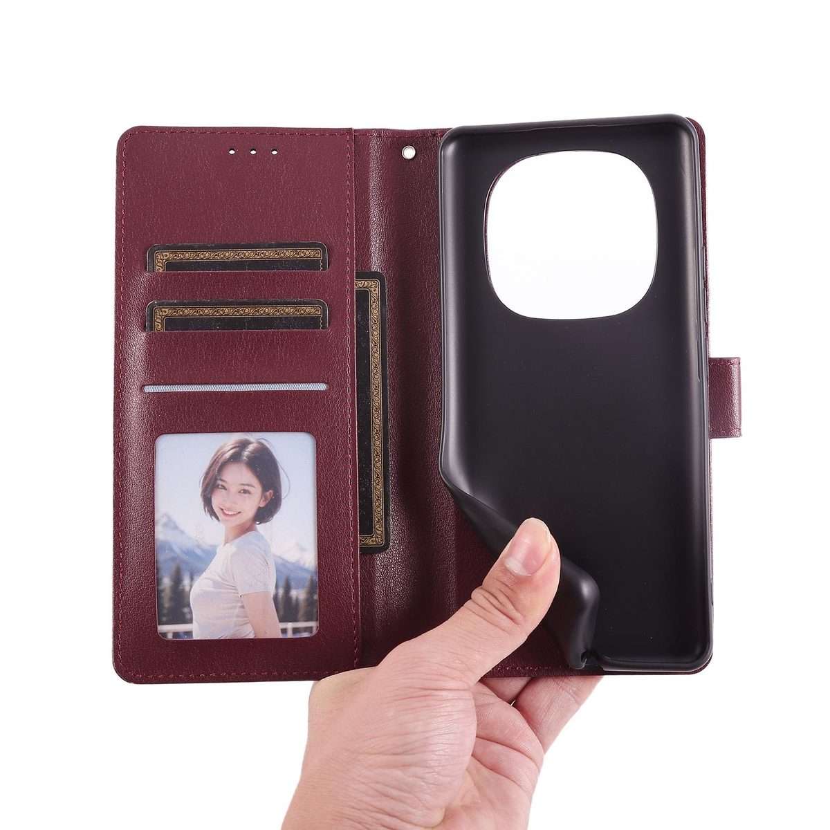 For Redmi Note 14 Pro 5G / 14 Pro+ 3-Card Slots Multifunctional Leather Phone Case(Wine Red)