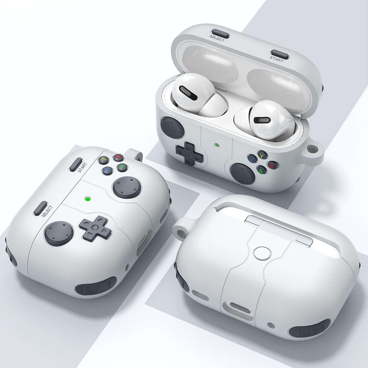 For AirPods Pro 2 Game Console Style Wireless Earphone Silicone Case(Rock Grey)