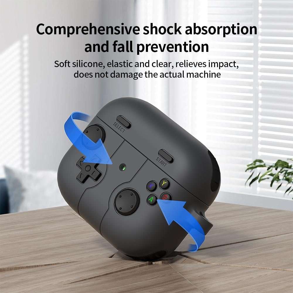 For AirPods 3 Game Console Style Wireless Earphone Silicone Case(Dark Grey)