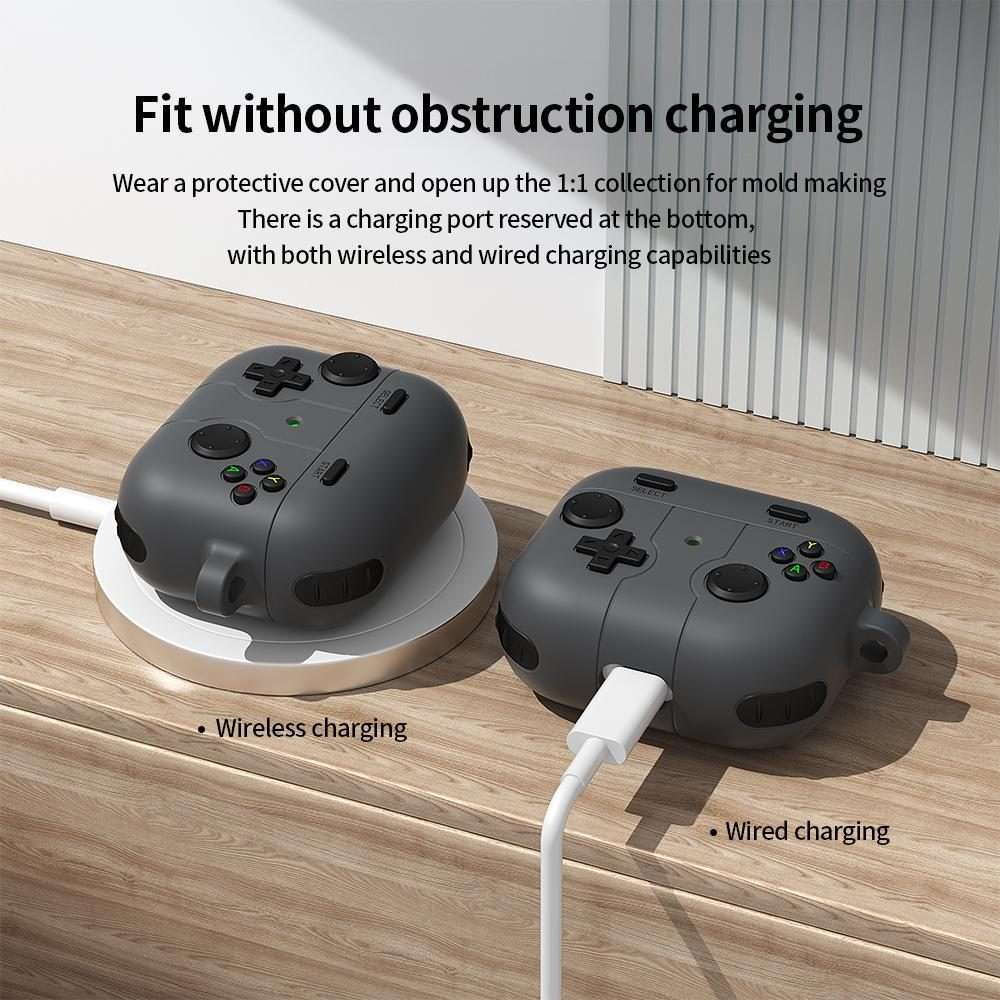For AirPods 3 Game Console Style Wireless Earphone Silicone Case(Dark Grey)