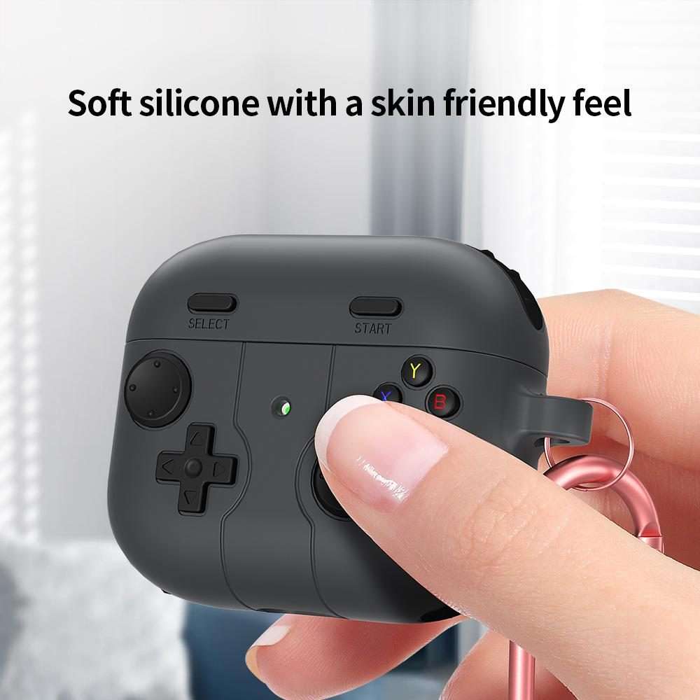 For AirPods 3 Game Console Style Wireless Earphone Silicone Case(Dark Grey)