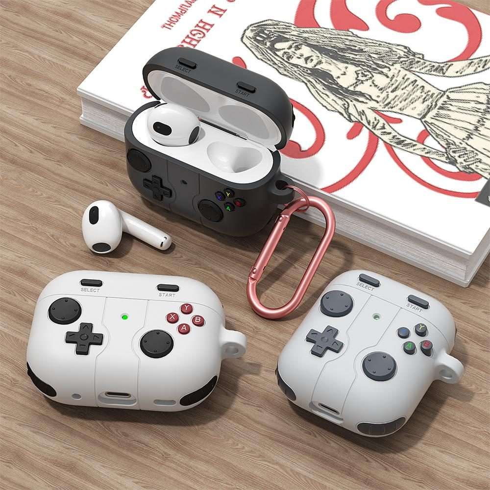 For AirPods 3 Game Console Style Wireless Earphone Silicone Case(Rock Grey)