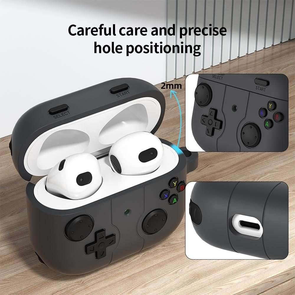 For AirPods 3 Game Console Style Wireless Earphone Silicone Case(Rock Grey)