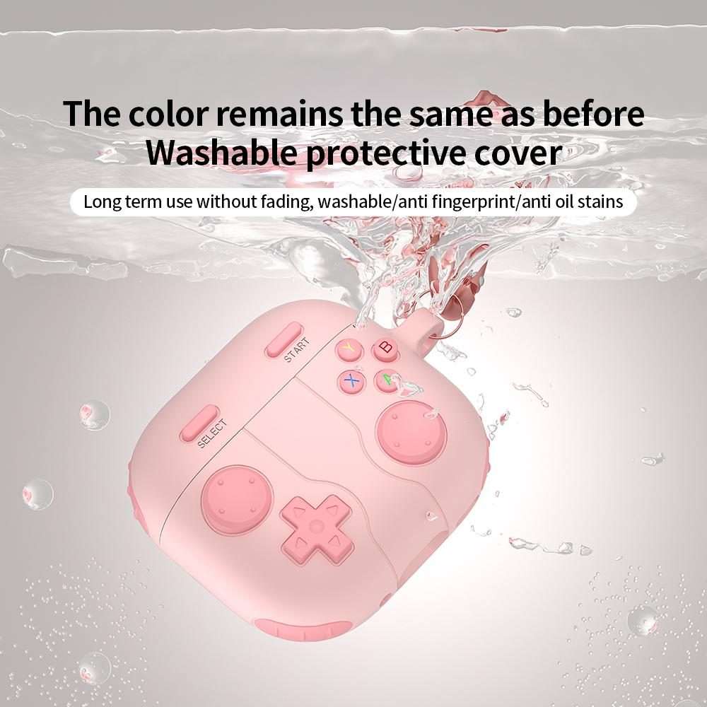 For AirPods 4 Game Console Style Wireless Earphone Silicone Case(Pink)