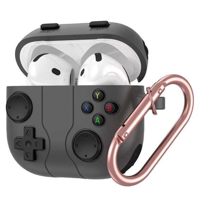 For AirPods 4 Game Console Style Wireless Earphone Silicone Case(Dark Grey)