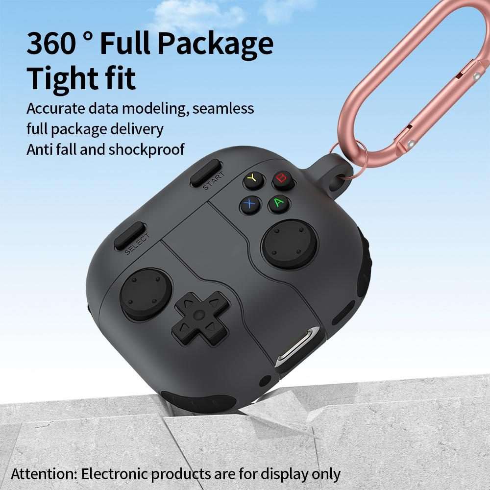 For AirPods 4 Game Console Style Wireless Earphone Silicone Case(Dark Grey)