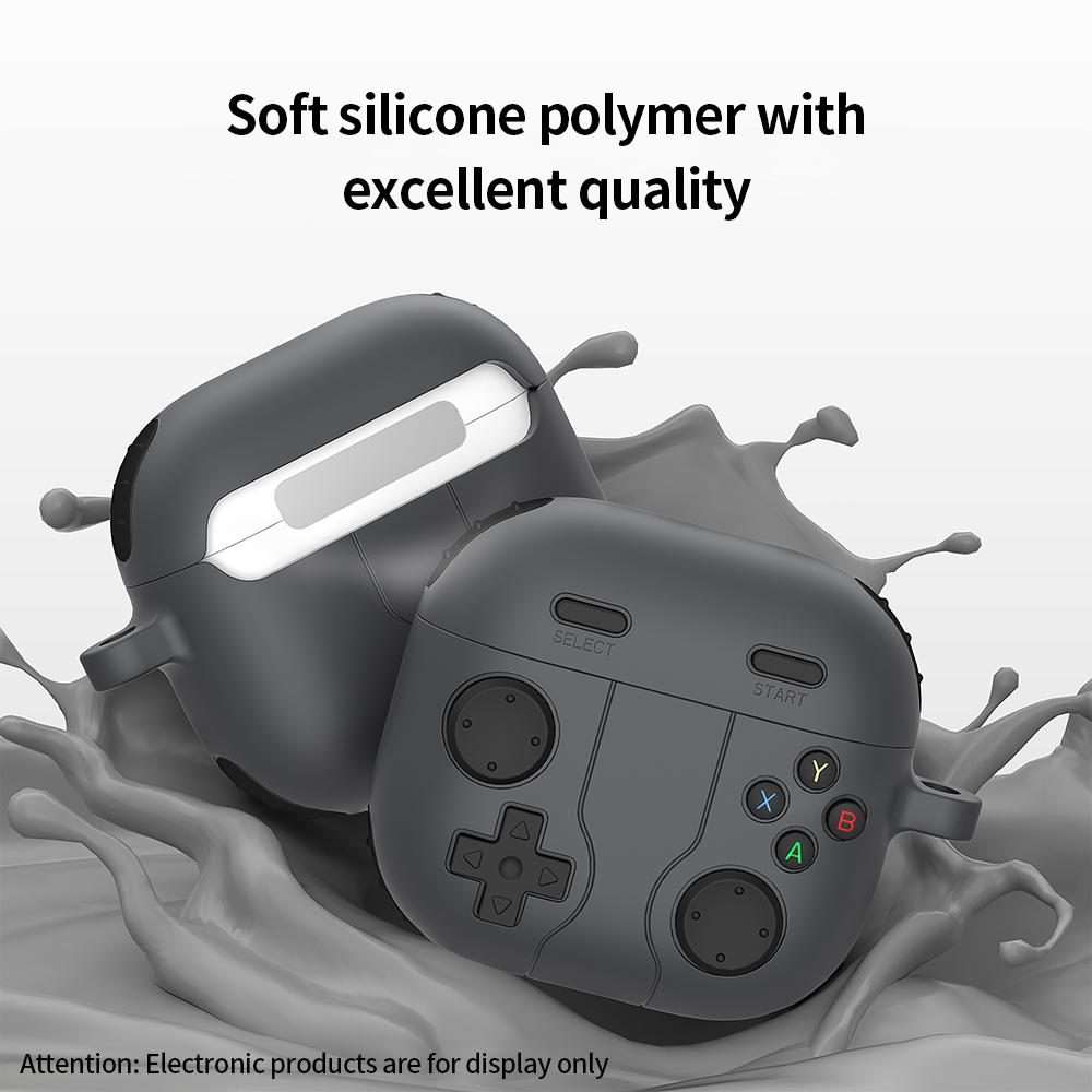 For AirPods 4 Game Console Style Wireless Earphone Silicone Case(Dark Grey)