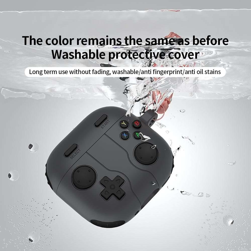 For AirPods 4 Game Console Style Wireless Earphone Silicone Case(Dark Grey)