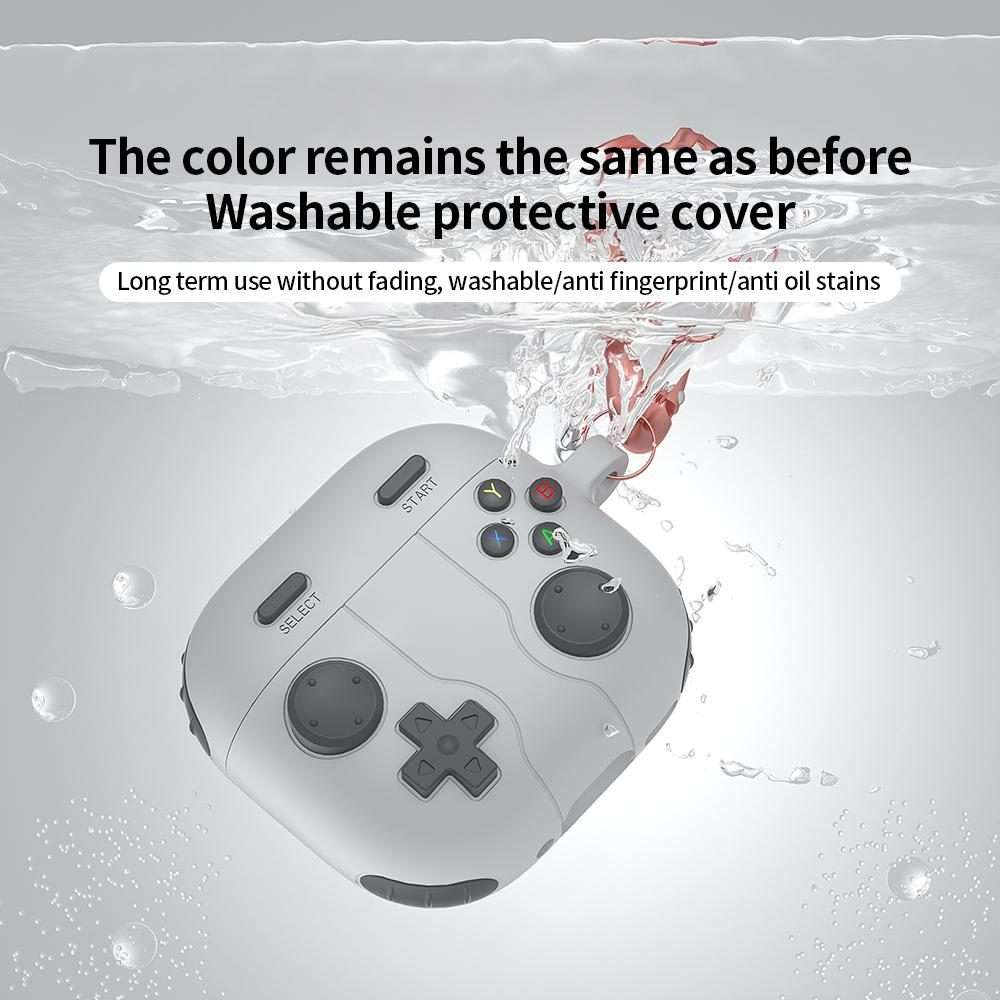 For AirPods 4 Game Console Style Wireless Earphone Silicone Case(Rock Grey)