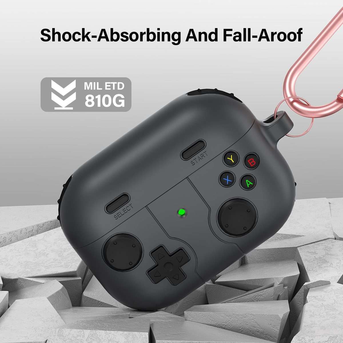 For AirPods Pro Game Console Style Wireless Earphone Silicone Case(Dark Grey)